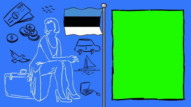 Észtország kézzel rajzolt turizmus - Felvétel, videó