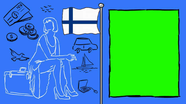 Finnország kézzel rajzolt turizmus - Felvétel, videó