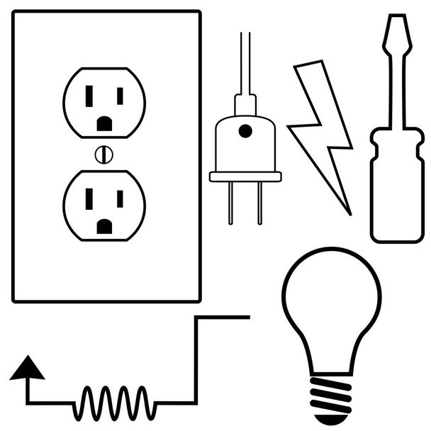 Wykonawcy naprawy elektryczne elektryk symbol - Wektor, obraz