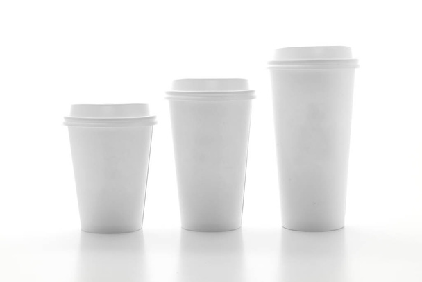 Paper cup of takeaway coffee isolated on white background - Φωτογραφία, εικόνα