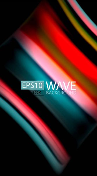 Blur color wave lines abstract background - Vector, Image