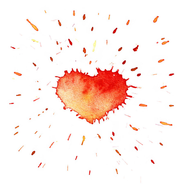Watercolor Heart with spray - Foto, Bild