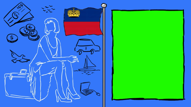 Liechtenstein kézzel rajzolt turizmus - Felvétel, videó