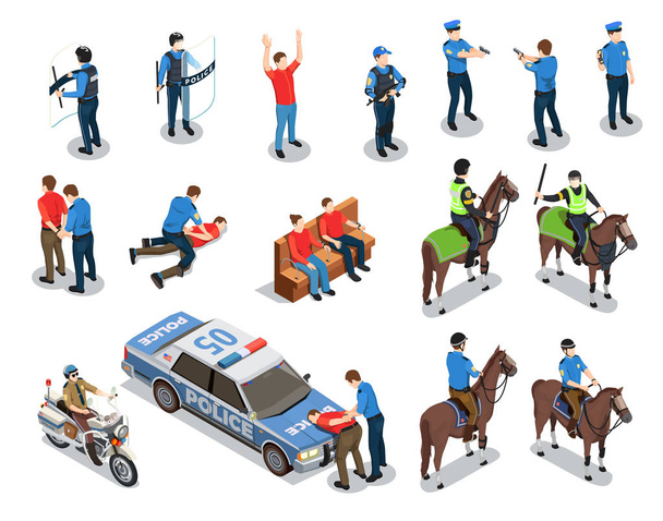 Rendőrség ikonok beállítása - Vektor, kép