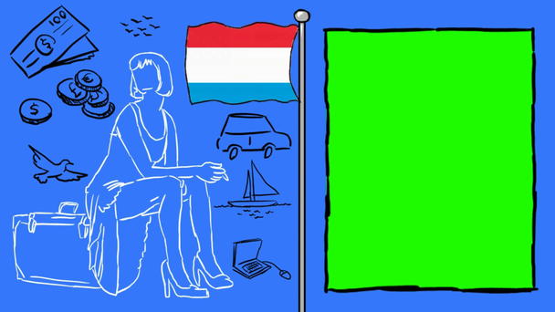 Luxembourg hand drawn tourism - Footage, Video