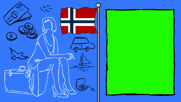 Norway hand drawn tourism  - Footage, Video