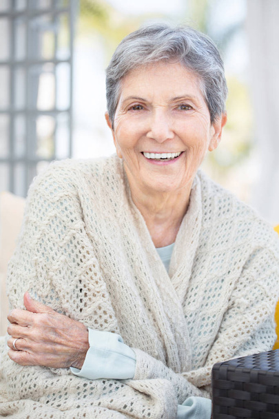 Portrait of a mature elderly woman smiling. - Fotó, kép