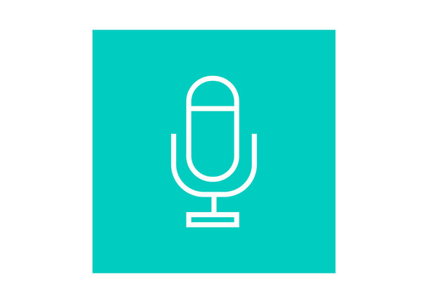 Simple web icon with microphone symbol - Vector, Image