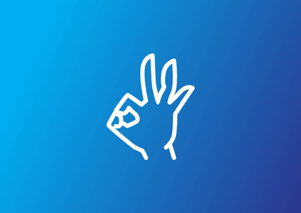 ok hand symbol flat icon, vector, illustration - Vector, Imagen
