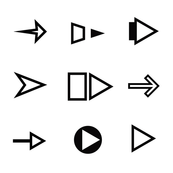 Set of direction arrows of different shapes - Vetor, Imagem
