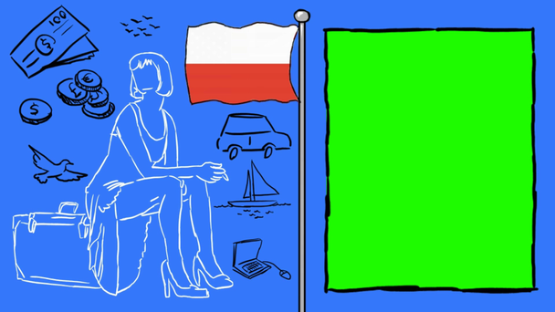 Poland hand drawn tourism - Footage, Video
