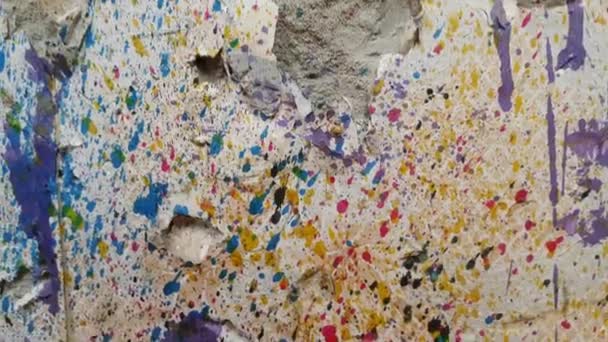 Τοίχος με πιτσιλιές χρωμάτων - Πλάνα, βίντεο
