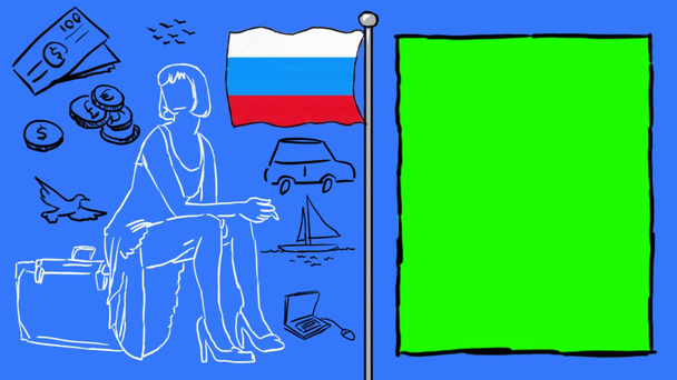 Russia hand drawn tourism - Footage, Video