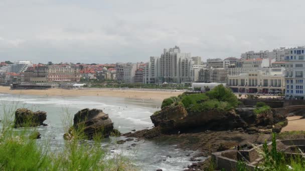 Biarritz Beach Fransa görünümü - Video, Çekim