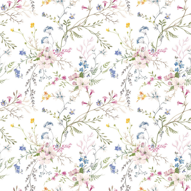 Watercolor floral pattern - Photo, image