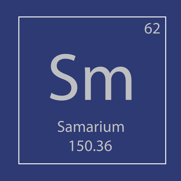 Samarium, Sm scheikundig element pictogram-vector illustratie - Vector, afbeelding