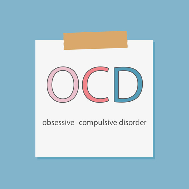 OCD zaburzenia obsesyjno-kompulsywne pisany notebook papier-wektorowej - Wektor, obraz