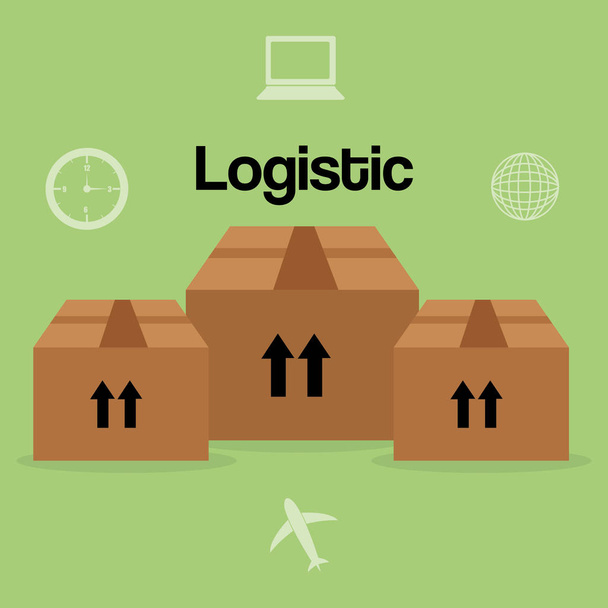 logidtic service with boxes - Vector, Image