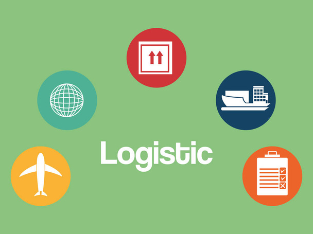 Logistikdienstleister setzen Symbole - Vektor, Bild
