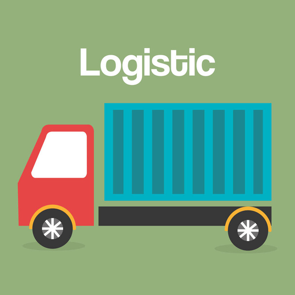 Ikone der LKW-Logistik - Vektor, Bild