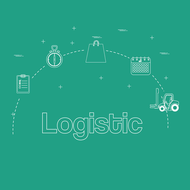 logistic service set icons - Vector, Image