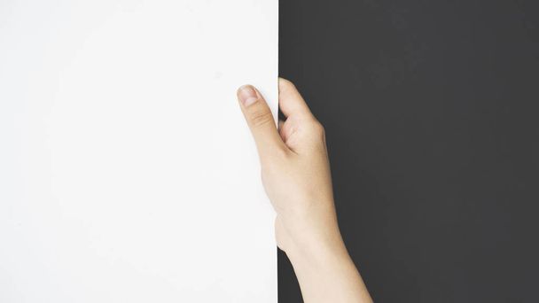 Hand holding blank white paper - Photo, Image