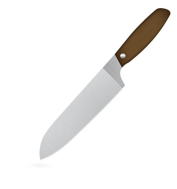 Кухонный нож повара изолирован на белом фоне
 - Вектор,изображение