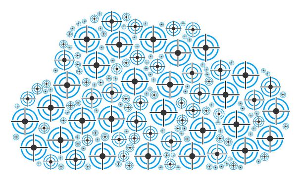 Samenstelling van de wolk van Target Bullseye pictogrammen - Vector, afbeelding