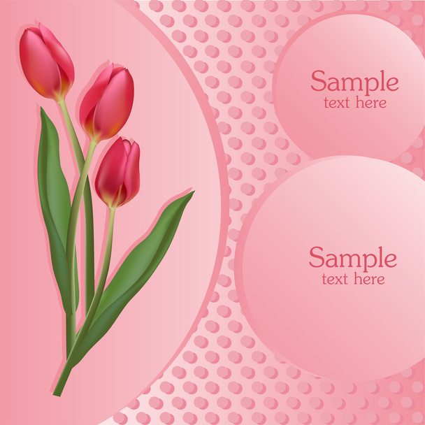 Bunch of red tulips. Vector illustration - Vector, Image
