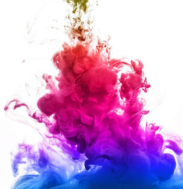 abstract colorful ink in water isolated on white background  - Foto, Bild