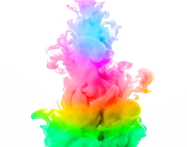 abstract colorful ink in water isolated on white background  - Foto, Bild
