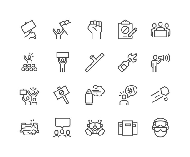 Line Protest Icons - Vector, Image