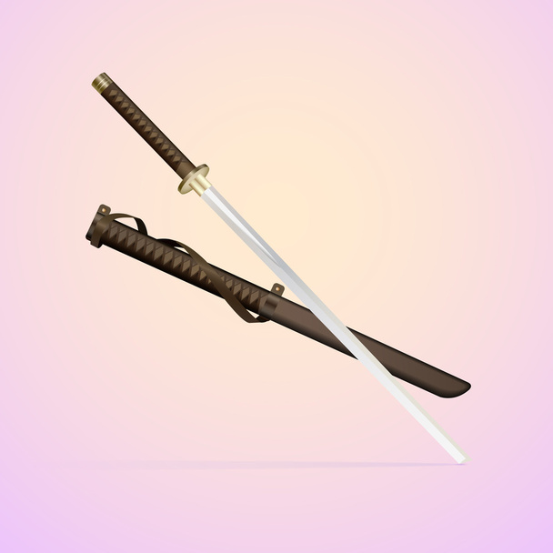 Katana - japanese sword. Vector illustration. - Vector, Image