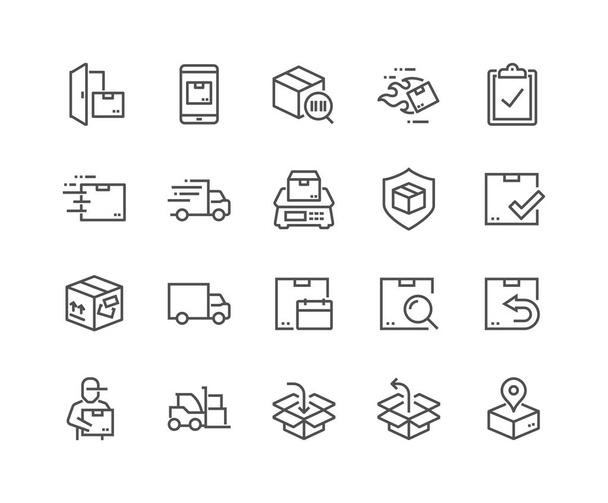 Iconos de envío de línea
 - Vector, Imagen