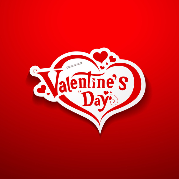 Happy Valentine's Day lettering on paper background - Vector, Image