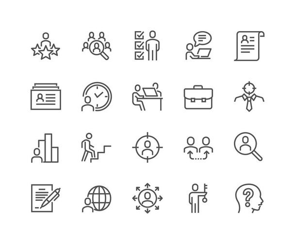 Line Head Hunting Icons - Vector, Image