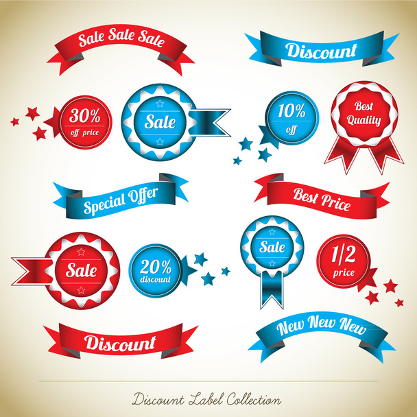 Discount Label Banner Background Collection - Vector, Image