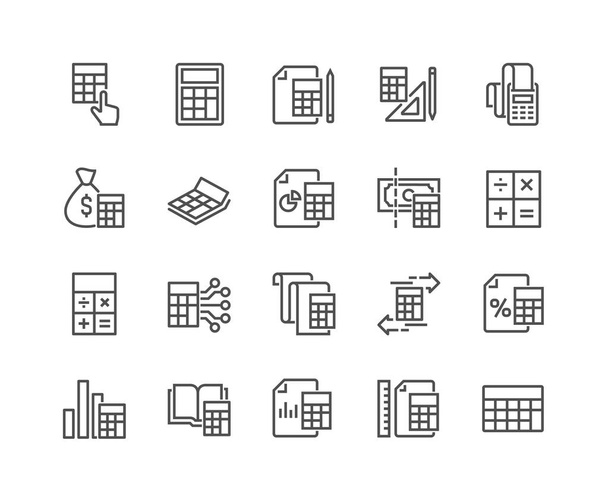 Iconos de cálculo de línea
 - Vector, Imagen