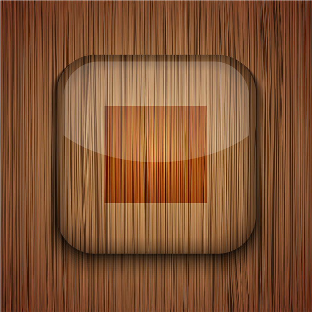Vector wooden app icon on wooden background. Eps10 - Vetor, Imagem