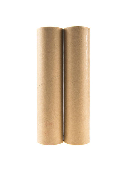 tubos de cartón sobre un fondo blanco aislado
 - Foto, imagen