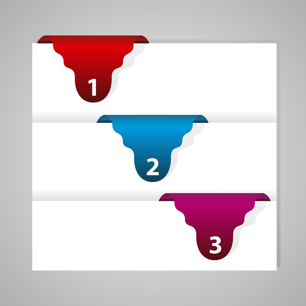 Set of colored banners with numbers. - Vector, Image