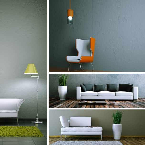 Conjunto de sofás en diseño interior moderno
 - Foto, Imagen