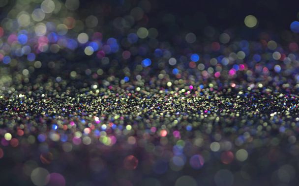 Bokeh glitter sinek ve siyah arka plan ışığı - Fotoğraf, Görsel