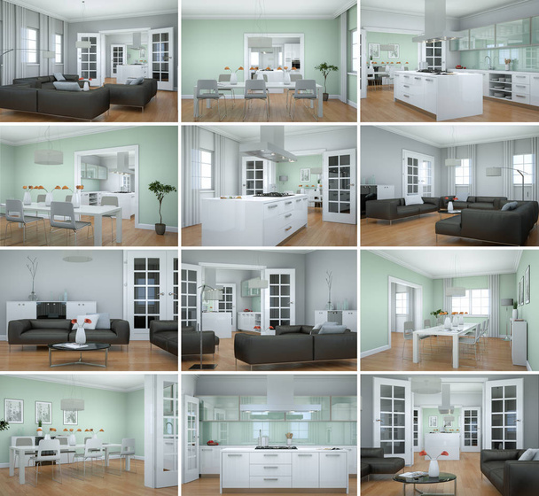 Set of modern flat Interior design - Photo, Image