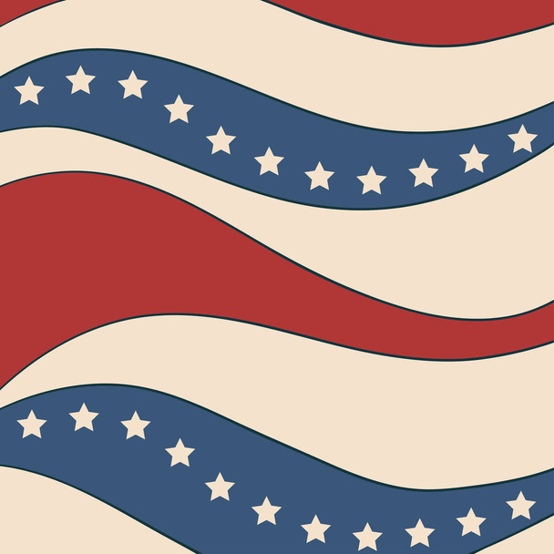 American patriotic stars and stripes pattern in vintage colors. - Vector, Image