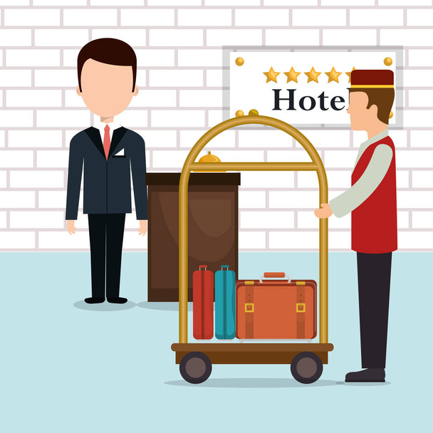 робочі готелі персонажі аватарів Векторний дизайн ілюстрації
 - Вектор, зображення