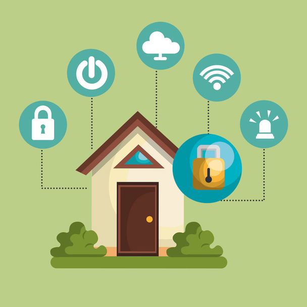smart home technology set icons - Vector, Image