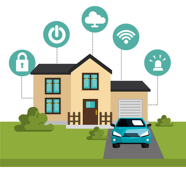 smart home technology set icons - Vector, Image