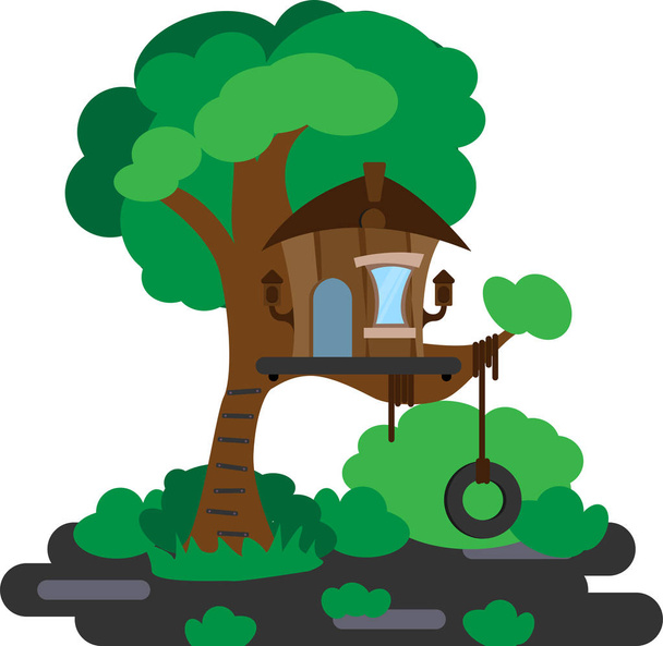 Ilustración Casa en un árbol
 - Vector, imagen