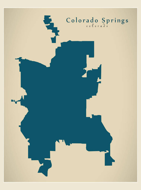 Сучасні на мапі України-місто Колорадо-Спрінгс, Co США - Вектор, зображення